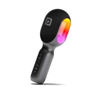 Portronics Dash 2 Wireless Bluetooth Karaoke Mic with 10W Speaker, 10 hrs Playtime, Dynamic RGB Lights & Music Recording, POR-1932