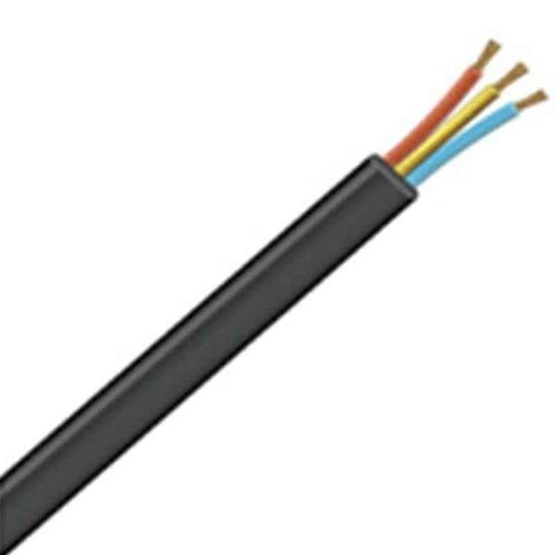 KEI 6 Sqmm 3 Core Flat Submersible Cable, Length: 100 m