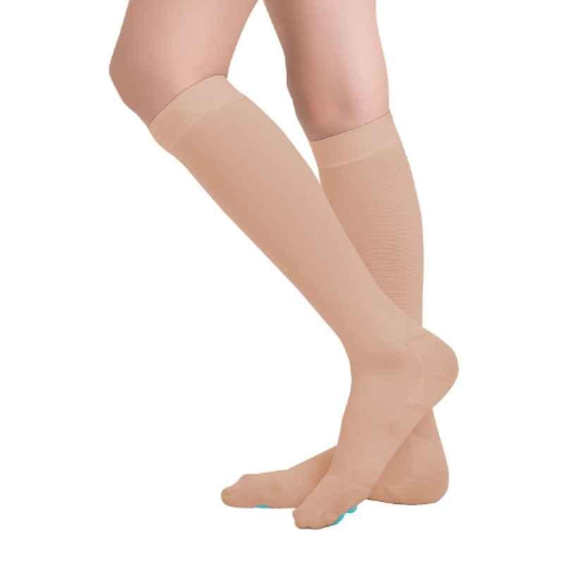 Buy Medtex 18 Anti Embolism DVT Prophylaxis Below Knee Beige Stockings, Size:  L Online At Price ₹999