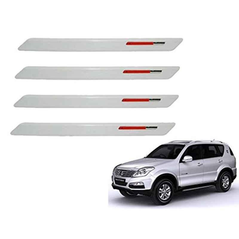 Kozdiko White & Red Designer Car Bumper Protector for Mahindra Rexton