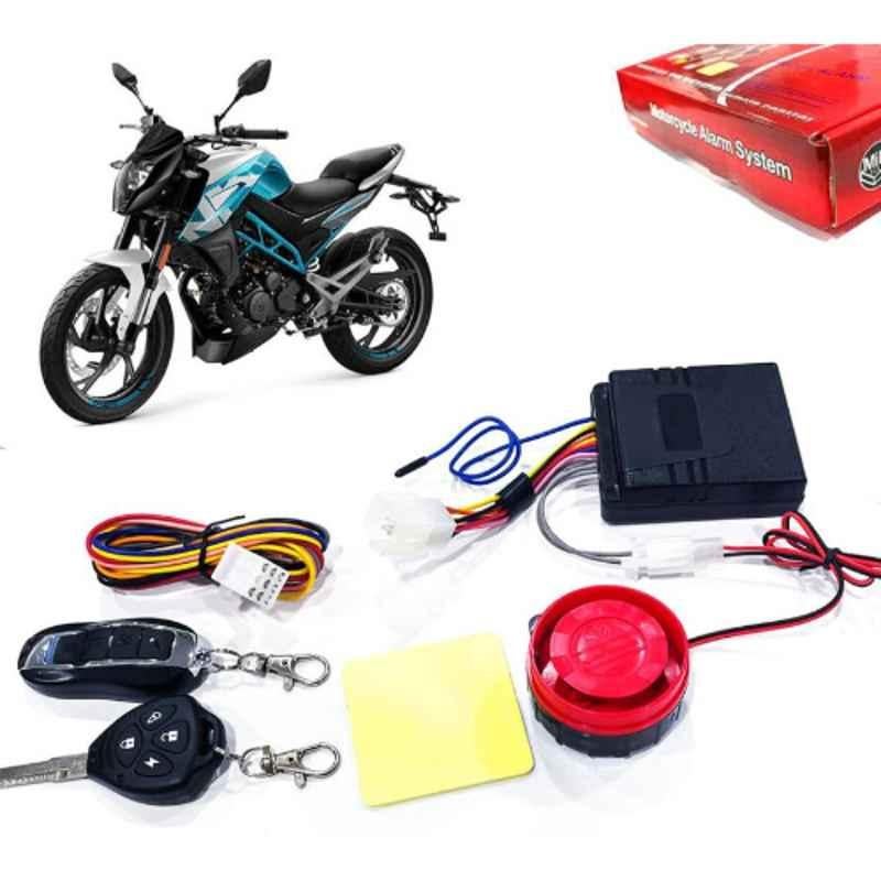 Auto Pearl 12V Black Two-Way Anti Theft Motorcycle Alarm Kit with 2 Pcs Remote for 150NK