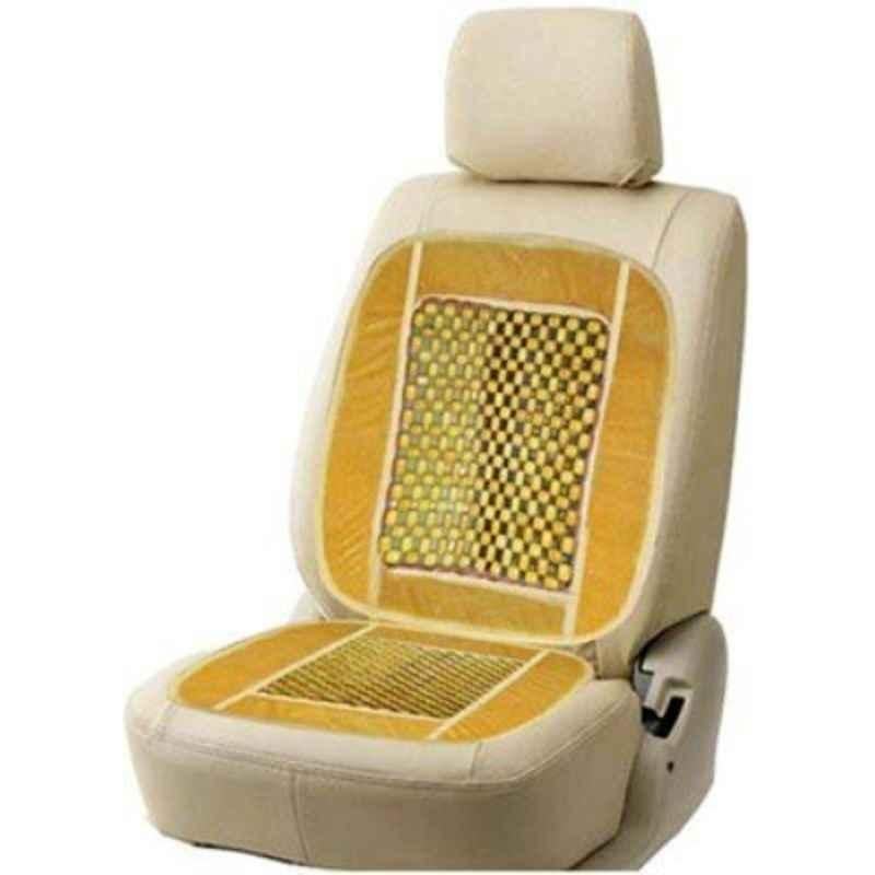 Kozdiko Wooden Bead Seat with Beige Velvet Border for Ford Endeavour
