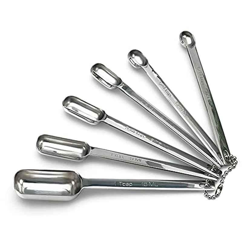 RSVP Endurance DILL 6 Pcs 28g Stainless Steel Silver Spice Spoons Set