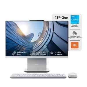 Lenovo IdeaCentre 24IRH9 Cloud Grey All in One Desktop with Intel Core i3-1315U/8GB RAM/512GB SSD/Window 11/Microsoft 365 Basic & Office Home 2024/Wireless EOS Keyboard & Mouse/23.8 inch FHD IPSDisplay, F0HN0106IN