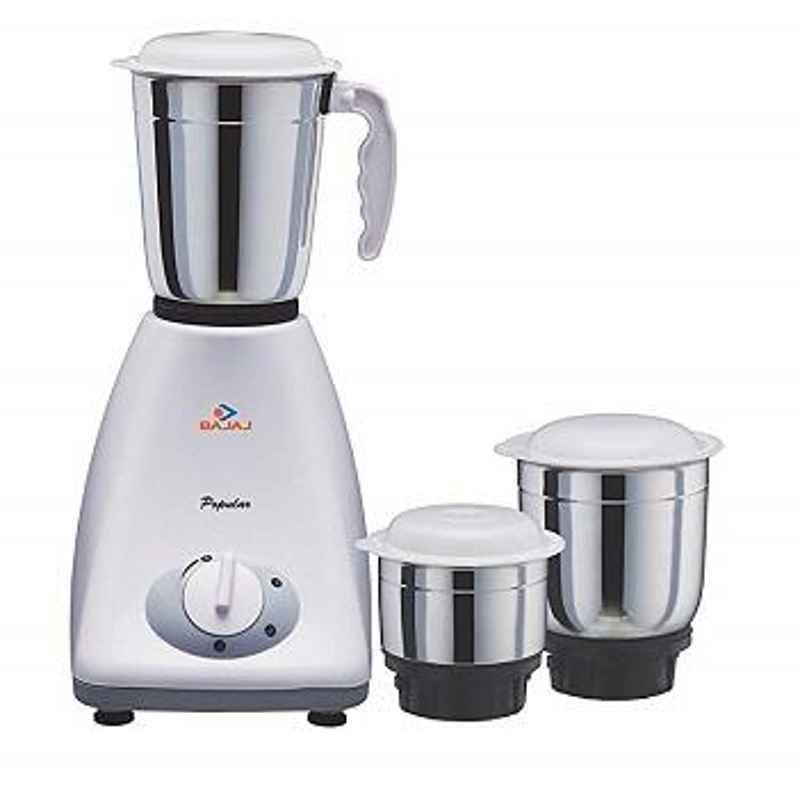 Bajaj Popular 450W White & Grey Mixer Grinder with 3 Jars