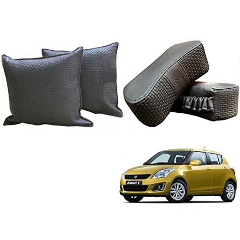 Kozdiko One Pair Grey Neck Rest & One Pair Cushion Combo for Maruti Suzuki Swift