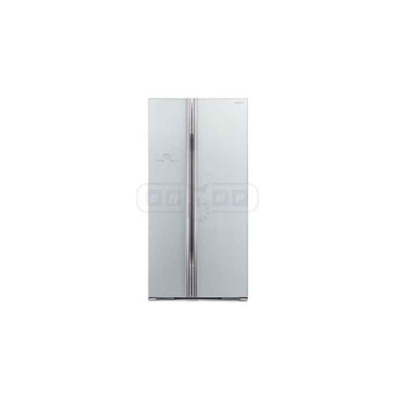 Hitachi RS700PUK2 659L Glass Silver 4 Star Side by Side Refrigerator, RS700PUK2GS