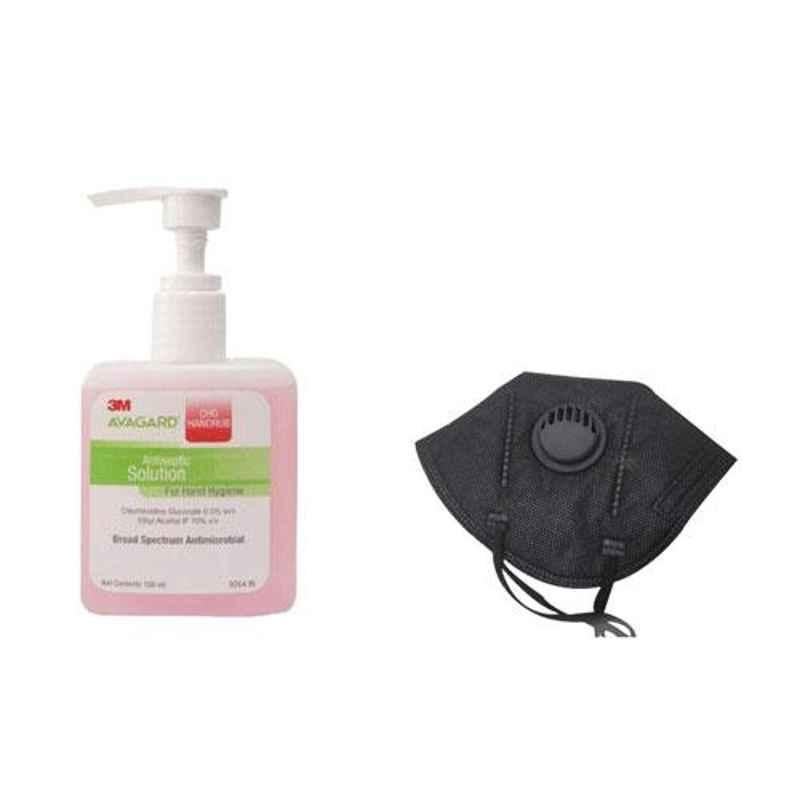 3M Avagard 100ml CHG Handrub (Pack of 2) & Elanor Elaura Anti Pollution 6 Layer Face Mask (Pack of 2)