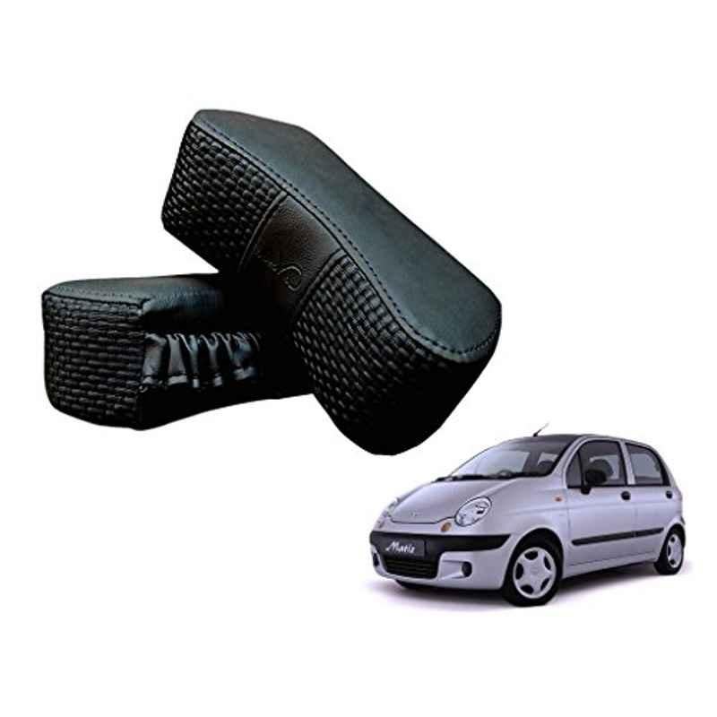 Kozdiko 2 Pcs Memory Foam Black Luxurious Neck Rest Set for Chevrolet Matiz, koz_15139