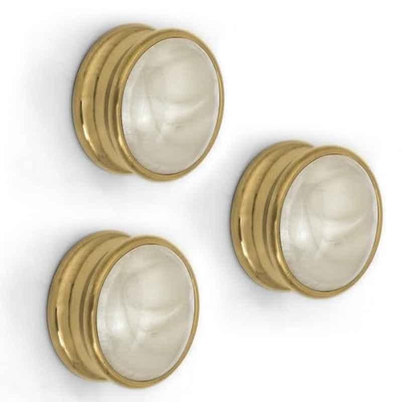 Plantex Knobs for Drawers/Drawer Knobs/Round Knob for Cabinets/Pull-Push Knob for Kitchen/Bedroom Drawer (Pack of 3) Gold