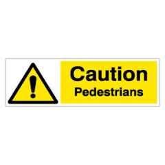 SUNSIGNS 600x200mm Vinyl & Sun Board Caution Pedestrians Signage, SN0219VNLM1HPIAAM