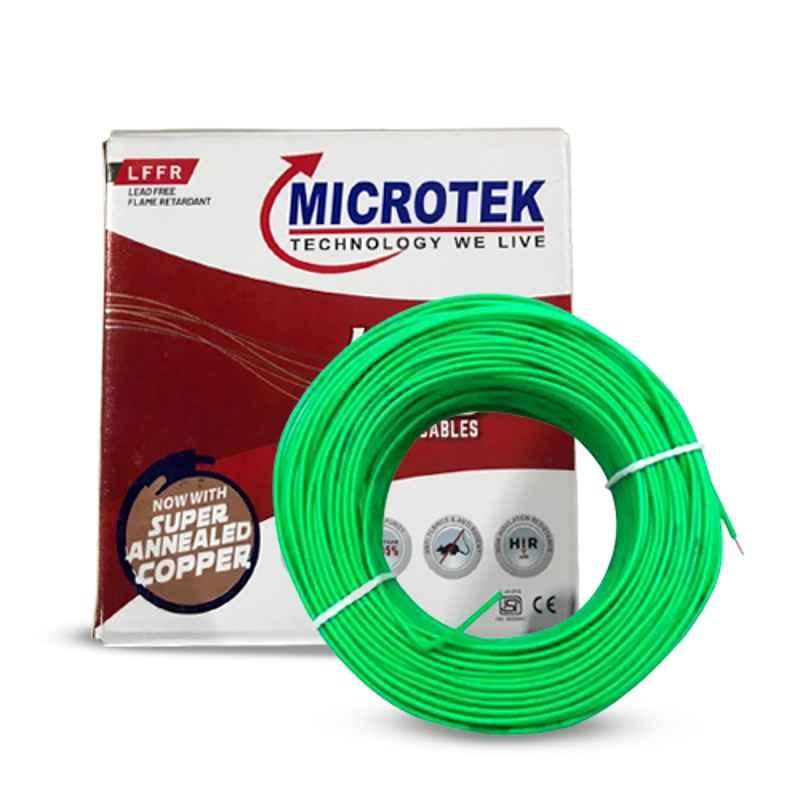 Microtek 0.75 Sqmm Green LFFR PVC Flexible Wire, Length: 90 m