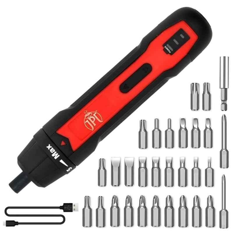 Buy JPT GO 6.35mm 3.6V 2000mAh Li ion Battery Operated Cordless Screwdriver Set with 30 Pcs Bits Extension Rod Online At Best Price On Moglix