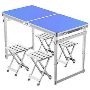 Corvids 100kg Aluminum Multipurpose Folding Table with 4 Chairs & Carrying Handle, CFTC-02 (BL)