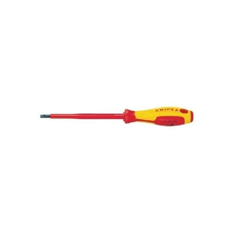 Knipex 177mm Plastic Red & Yellow Insulated Screwdrivers for Slotted Screws, 982025