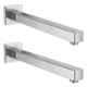 Drizzle 2 Pcs 18 inch Stainless Steel Chrome Finish Silver Square Shower Arm Set, A18SQARM2