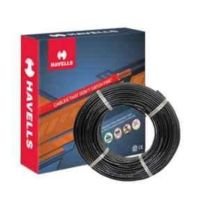 Havells 1 Sqmm 2 Core Black PVC Insulated Copper Conductor Round Flexible Industrial Cable, WHMFDSKG21X0, Length: 100 m