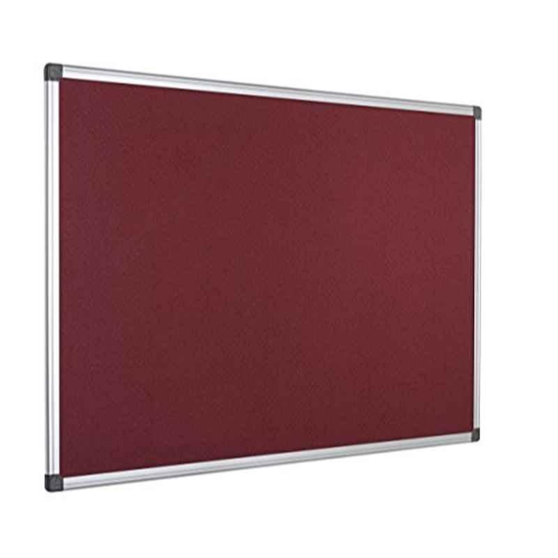 Bi-Office 60x45cm Burgundy Felt Aluminium Frame Notice Board, FA0233170