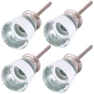 Atom 1.25 Inch Round Long Clear Crystal Glass Cabinet Door knob (Pack of 4)