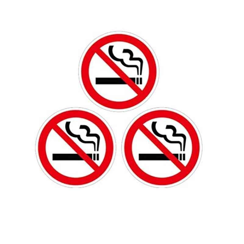 Rubik 7.5x7.5cm No Smoking Sticker Sign, RB-NS-11-3 (Pack of 3)