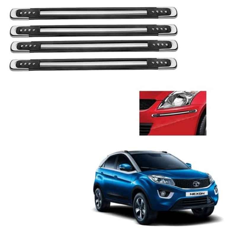 Kozdiko 4 Pcs Black Designer Car Bumper Protector Guard Set for Tata Nexon