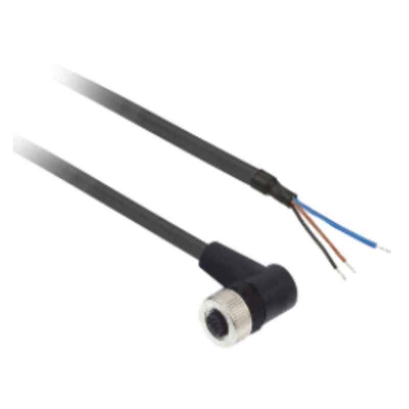 Schneider 10m M12 3 Pins Female Cable Elbowed Pre Wired Connector, XZCP1340L10