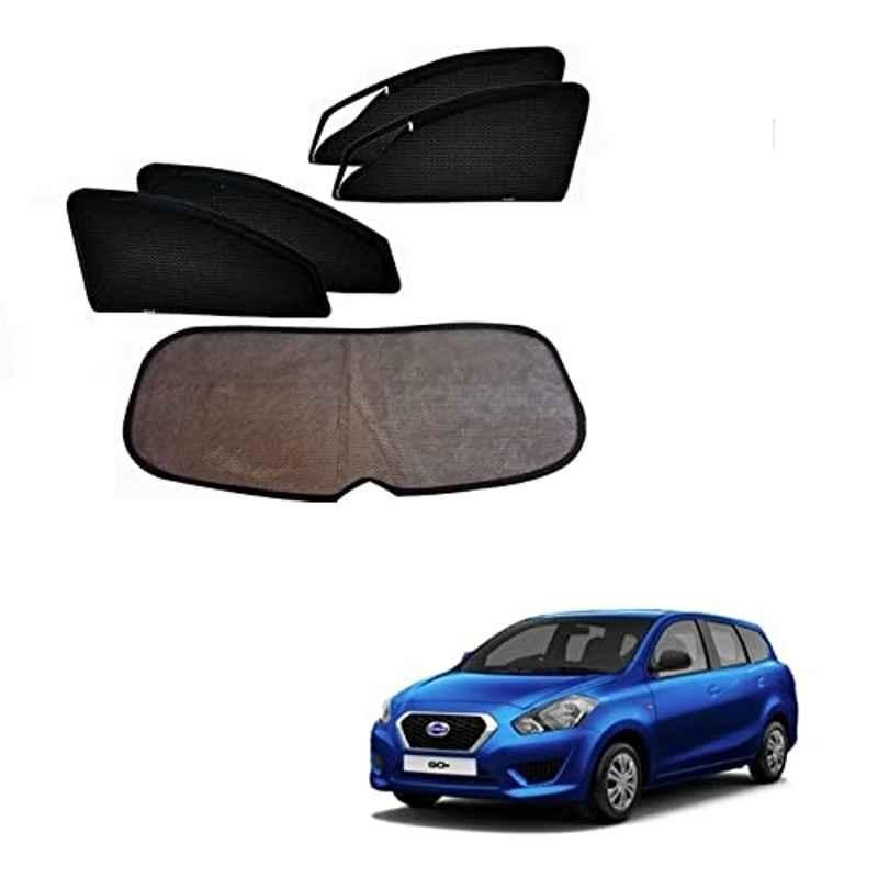 Kozdiko 5 Pcs Mesh Black Magnetic Zipper Window & Rear Car Sun Shades Set for Datsun Go Plus