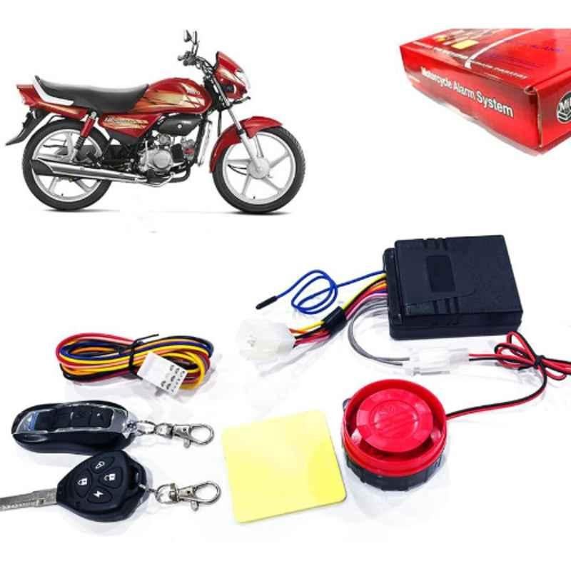 Auto Pearl 12V Black Two-Way Anti Theft Motorcycle Alarm Kit with 2 Pcs Remote for HF