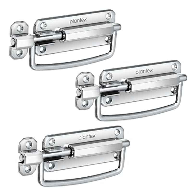 Plantex 5 inch Zinc Chrome Baby Door Latch Kadi for Bathroom for Home & Office, SH-96 (Pack of 3)