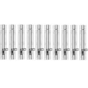 Senkiddpro 160mm Stainless Steel Chrome Finish Push to Close Tower Bolt (Pack of 10)