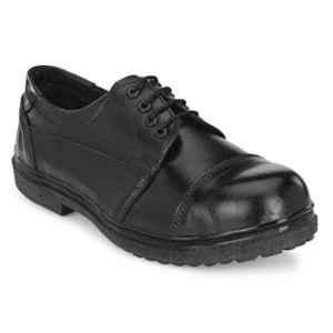 ArmaDuro AD1011 Leather Steel Toe Black Work Safety Shoes, Size: 8