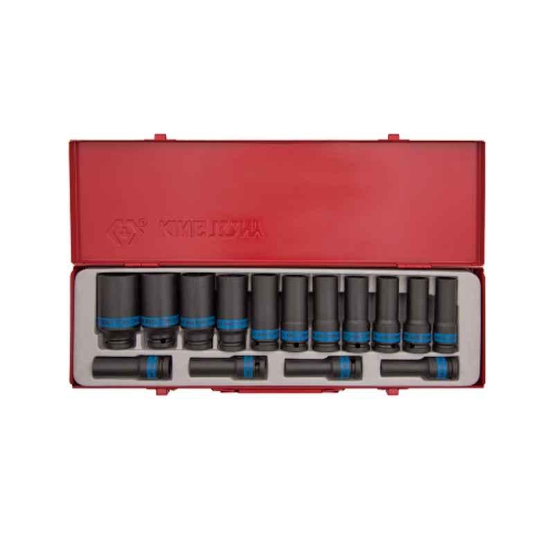15PC.1/2"DR.DEEP IMPACT SOCKET SET METRIC BLACK, 4415MP