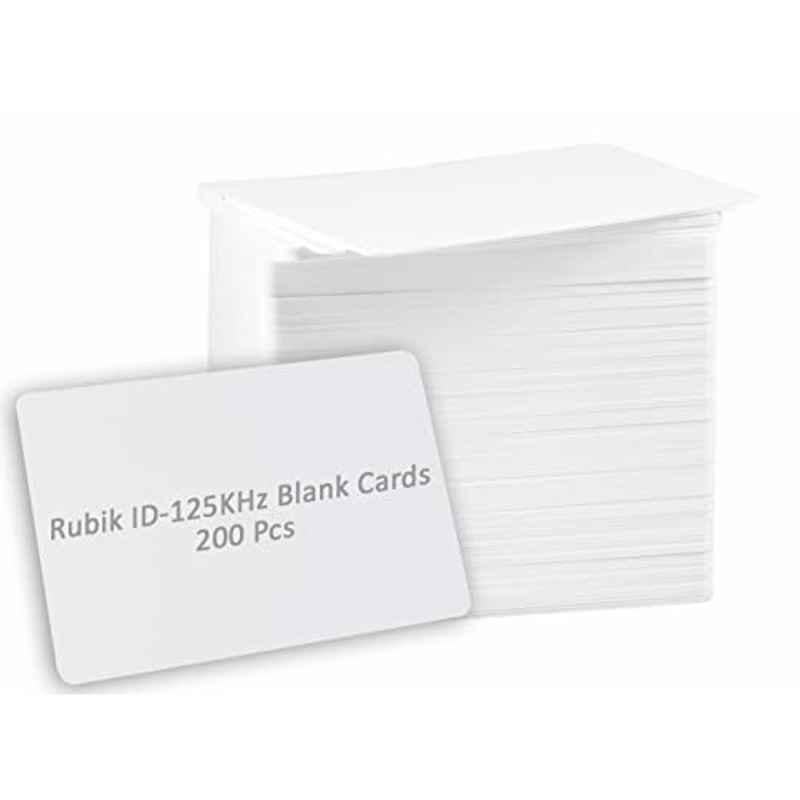 Rubik 200Pcs White Proximity RFID Plastic Key Blank Writable ID Card Set