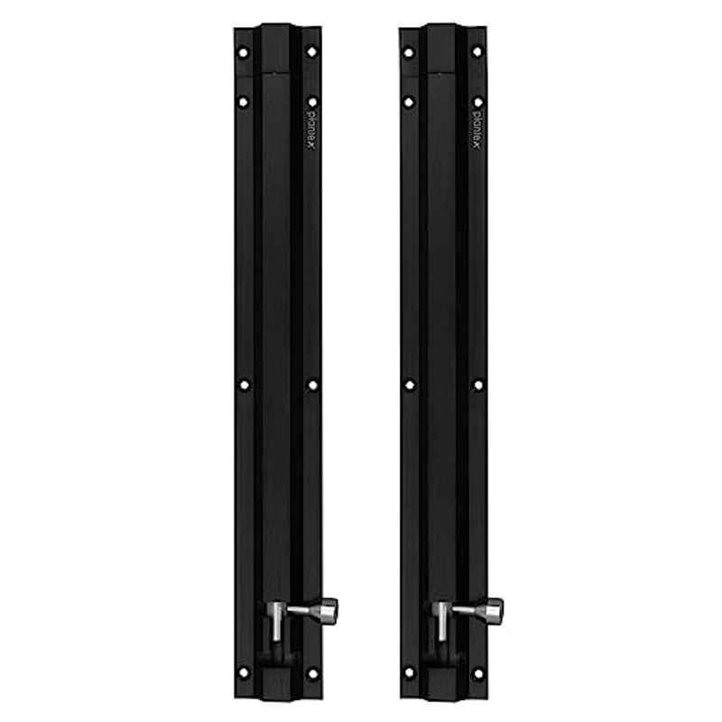 Plantex Stainless Steel 12 inch Black Tower Bolt/Door Latch/Kundi/Chitakini/Door Latch for Windows & Main Door (Pack of 2)- APS-704-BLCK-12IN-TOWER-BOLT-PK-2
