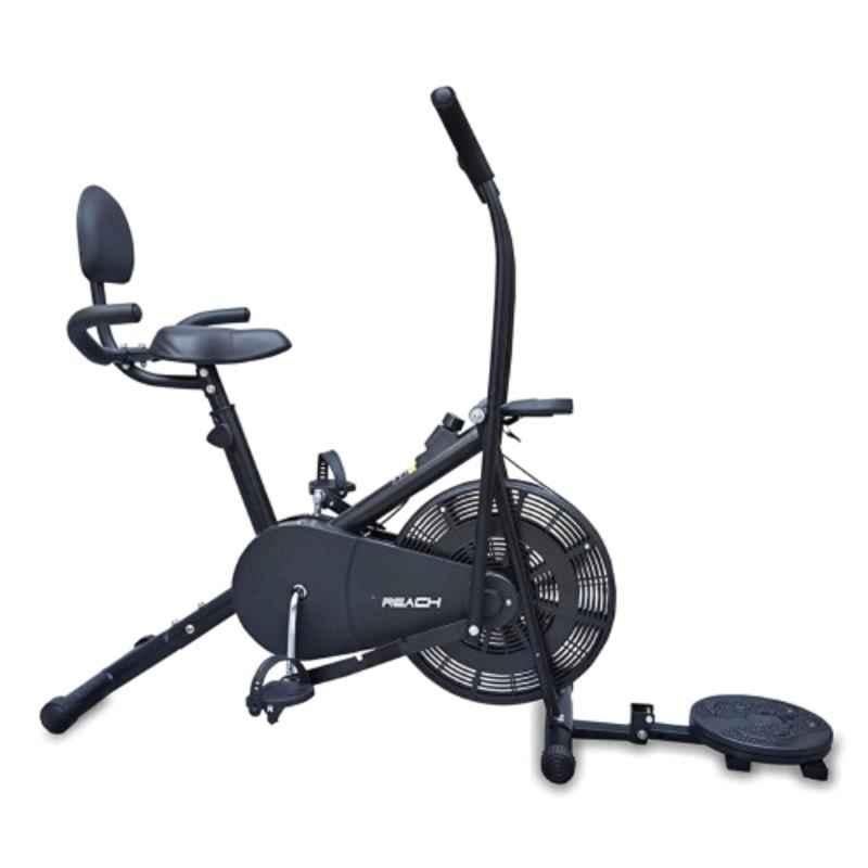 Reach AB-110 BHT Alloy Steel Air Bike Exercise Fitness Cycle with Moving Handle, Back Support Seat, Side Handle & Twister