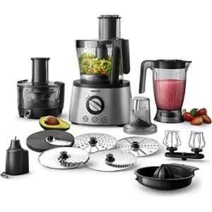 Geepas 1200W Compact Food Processor and Blender, Stainless Steel