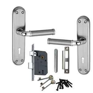 Atom Flora Stainless Steel Stain Finish Double Stage Mortise Lock Set With 3 Keys