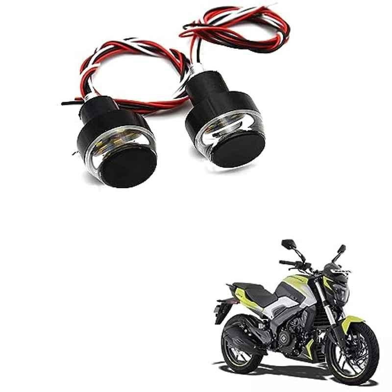 Kozdiko 2 Pcs Dual Colour Motorcycle LED Indicator Turn Signal Handle Bar Light Set for Bajaj Dominor 250