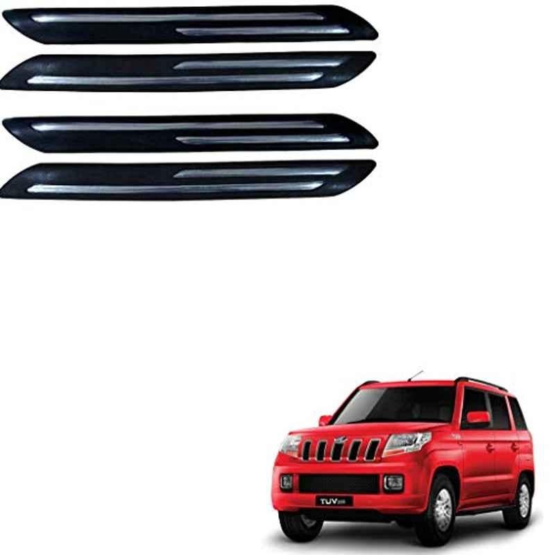 Kozdiko 4 Pcs Double Chrome Bumper Protector Black Set for Mahindra TUV-300