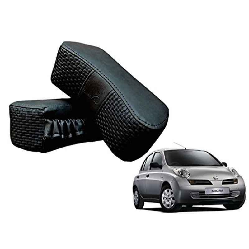 Kozdiko 2 Pcs Memory Foam Black Luxurious Neck Rest Set for Nissan Micra, koz_15521
