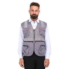 Club Twenty One Workwear Safex Pro Polyester Grey Safety Reflective Vest Jacket, 1005, Size: XL (Pack of 30)
