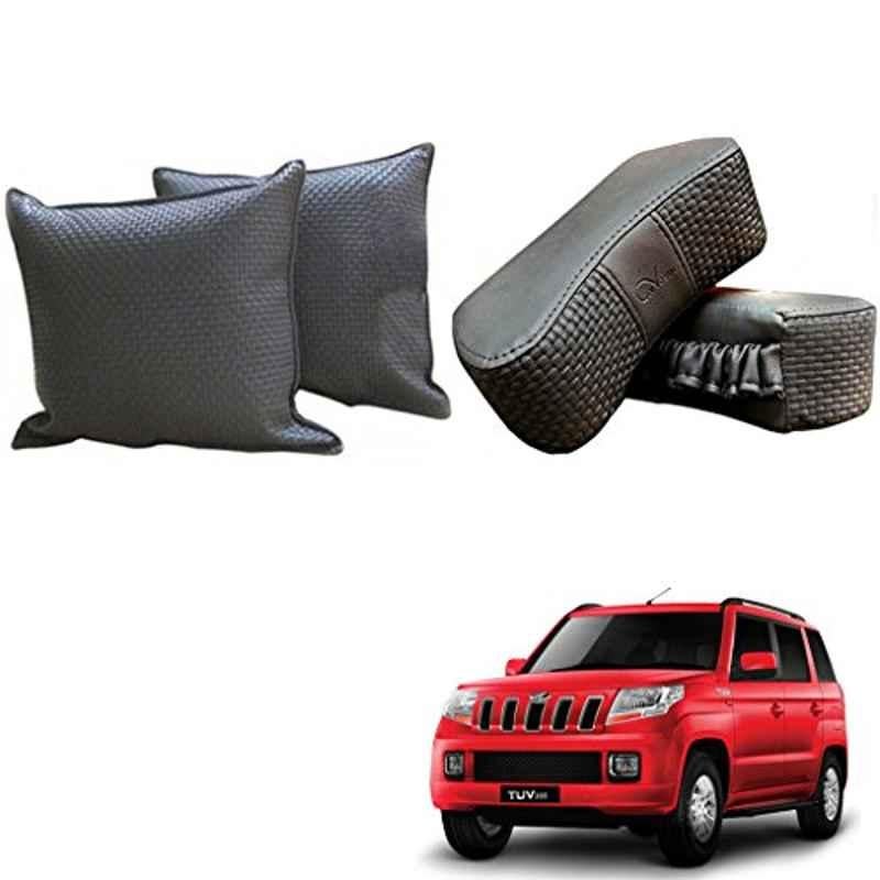 Kozdiko One Pair Grey Neck Rest & One Pair Cushion Combo for Mahindra TUV 300