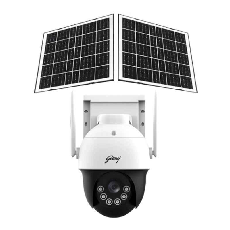 Godrej Ace Pro Green 3MP IP66 PTZ Dual Solar Sim CCTV Camera with 4G Support, Human Detection, 2 Way Talk, Works with Alexa & Battery Backup of 36 hrs (STQC Model)
