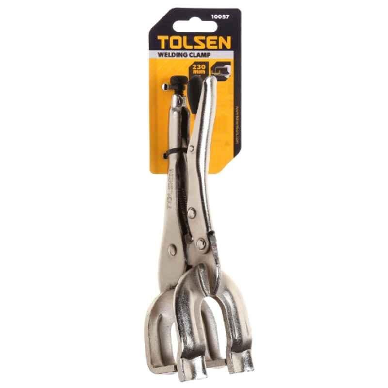 Tolsen 228mm Drop Forged Steel Nickle Plated U Shaped Welding Clamp, 10057