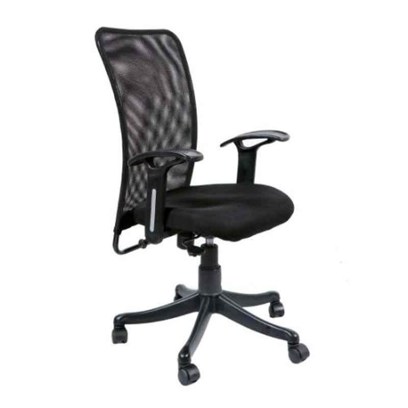Evok Russ Netted Fabric Black Ergonomic Office Chair, FFOFOCMNMTBL11598M