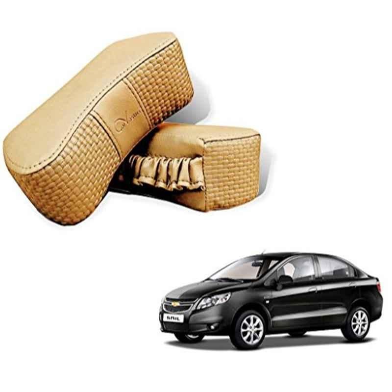 Kozdiko 2 Pcs Memory Foam Beige Neck Rest Cushion Pillow Set for Chevrolet Sail, Koz-5122