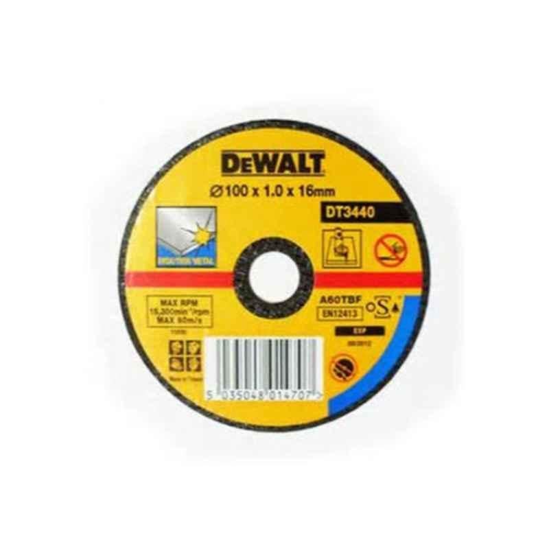 Dewalt 100x16x1mm Metal Yellow & Black Cutting Disc, DT3440-QZ