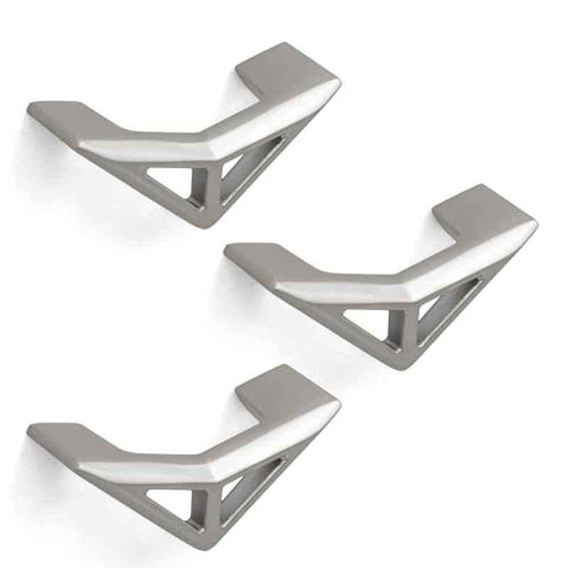 Plantex Knob for Drawer/Triangle Knobs for Cabinets/Drawer Handle/Pull-Push Knobs for Kitchen/Bedroom Drawer (Pack of 3) Satin