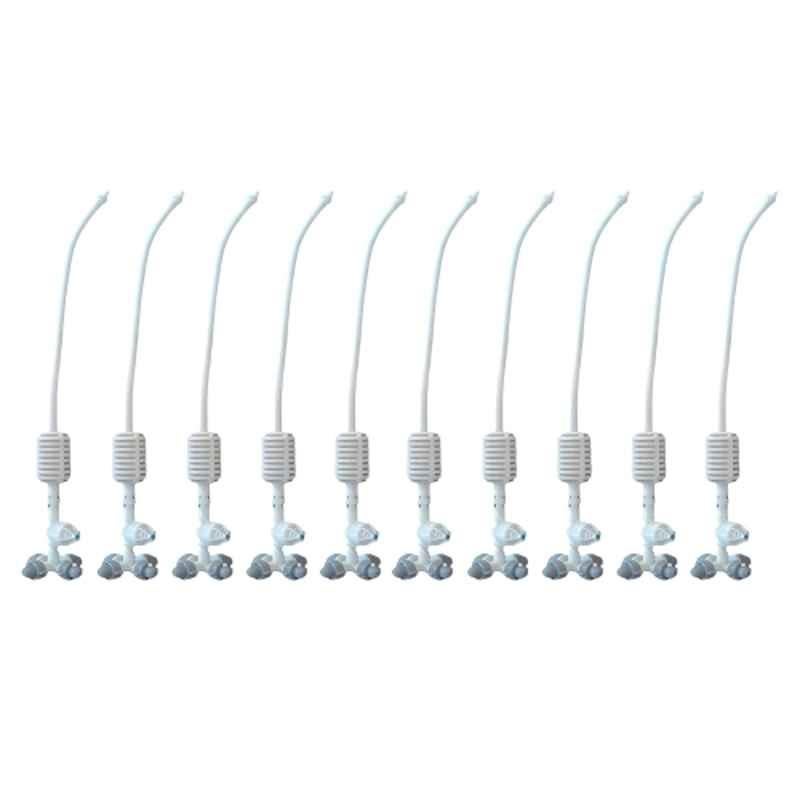Agriansh 4 Way Irrigation Fogger Sprayer System Assembly Unit with Check Valve for Garden, Farm, Agriculture & Poultry Farm (Pack of 10)