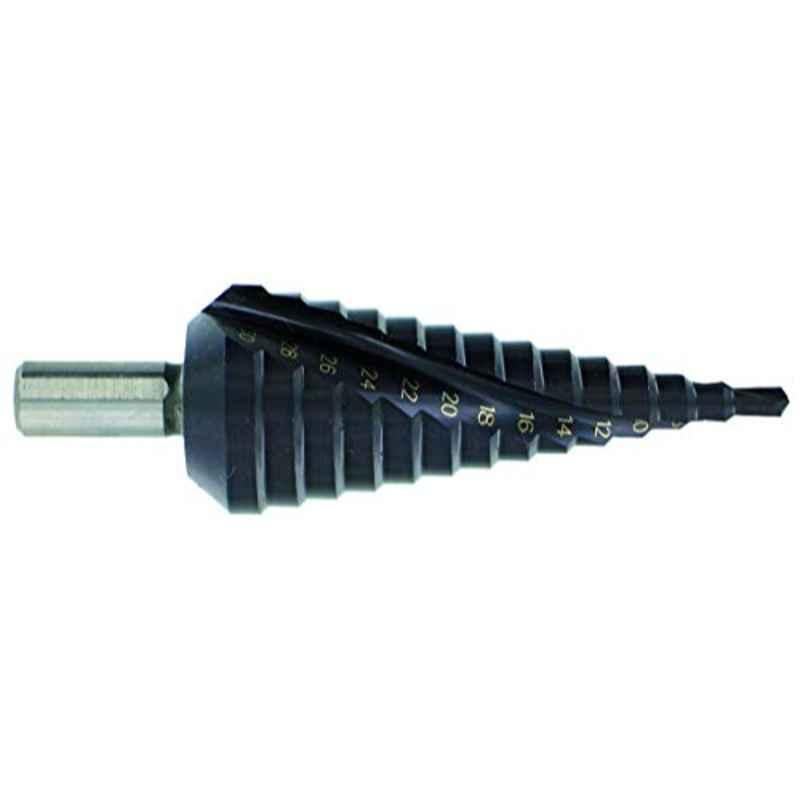 Tivoly 4-30mm HSS TIALN Black Conical Step Drill Bit, 11438720430